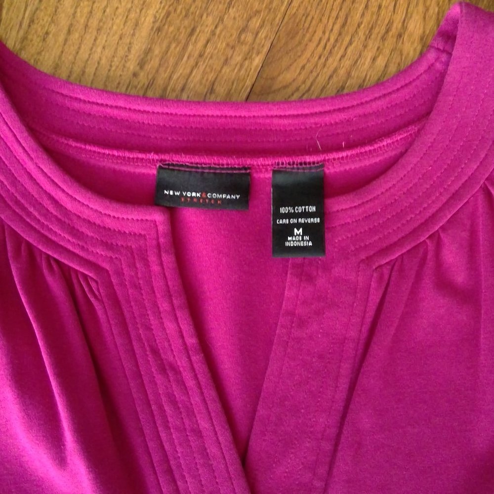 New York & Co. Size Medium 100% Cotton Pink Sleeveless Tank Dress